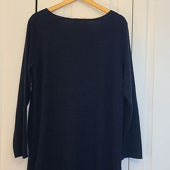 MOTH ANTHROPOLOGIE Navy Cross Back Sweater Dress Size L NWT - Picture 4 of 10